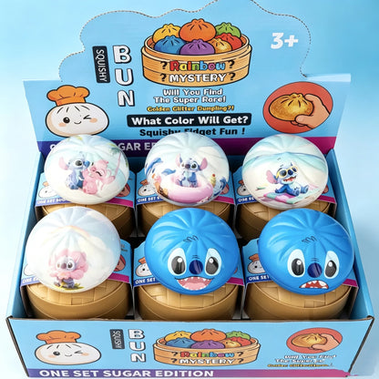 Stitch Stress-Relief Squishy Slow Rebound Toy, Cartoon Dumpling Blind Box, Multi-Expression Decompression Toy