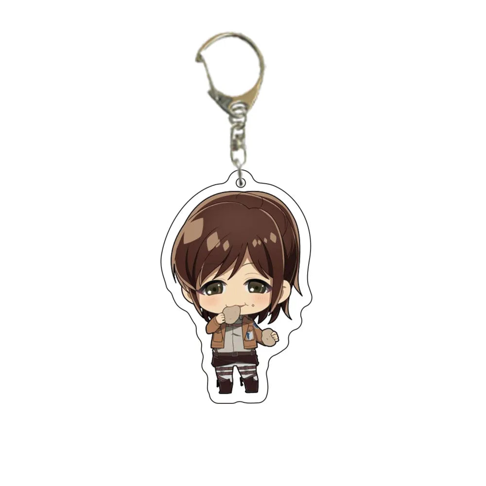 55MM Anime Attack on Titan Figure Eren Jaeger Mikasa Ackerman Armin Arlert Erwin Smith Levi Ackerman Acrylic Keychain Cute Gifts