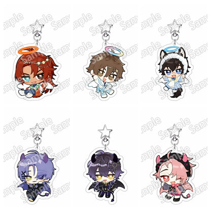 New Anime Game 6cm Nu: Carnival Keychain Stand Olivine Quincy Blade Acrylic Model Standing Sign Cake Topper Holder Desk Decor