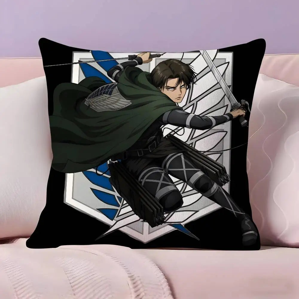 Attack on Titan Levi Ackerman Pillow Case Ultra Soft Skin Friendly Fabric Cloud Like Comfort & Concealed Zipper