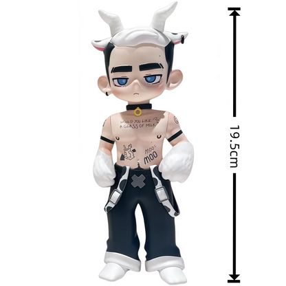 Toos Deer Head Boy Figure Muscle Guy Handsome Boy with Tattoo Warrior Doll Running Park Collection Ornament Accompany Gift