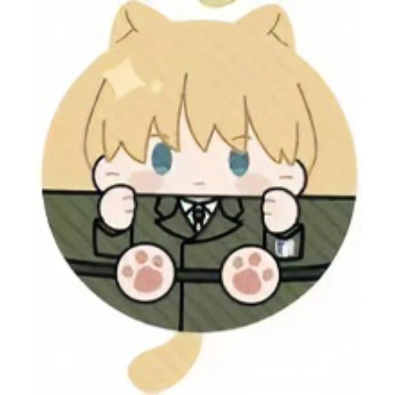 Attack On Titan Vol 2 Cat Ear Squeaky Mochi Anime Plush Pendant Levi Eren Mikasa Hange Erwin Anime Peripheral Bag Ornament Toy