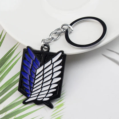 Anime Attack On Titan Shingeki no Kyojin Keychain Pendant Key Chain Scouting Legion Emblem Cosplay Jewelry Gift for Women Men