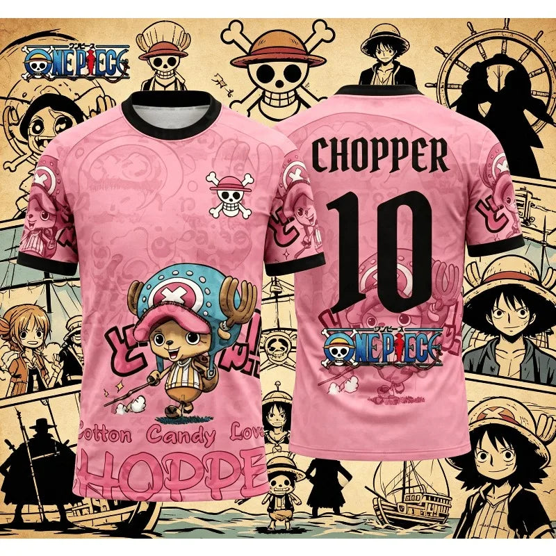 2026 One Piece Graphic T-shirt Japanese anime football jerseys Sports Dry Quickly Men's T-Shirt Children's Clothing Tee Woman