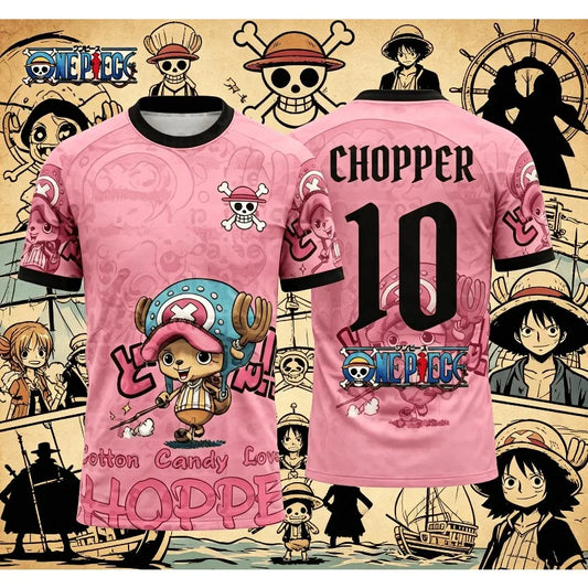 2026 One Piece Graphic T-shirt Japanese anime football jerseys Sports Dry Quickly Men's T-Shirt Children's Clothing Tee Woman