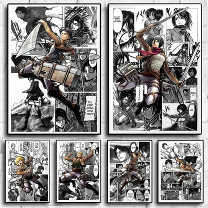 Japan Anime Attack on Titan Poster Cartoon Posters Canvas Painting Wall Art Home Decor Pictures For Living Room Decoration