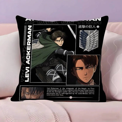Attack on Titan Levi Ackerman Pillow Case Ultra Soft Skin Friendly Fabric Cloud Like Comfort & Concealed Zipper