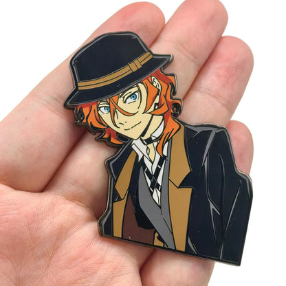 Anime Bungo Stray Dogs Pins Dazai Osamu Nakahara Chuuya Metal Badges