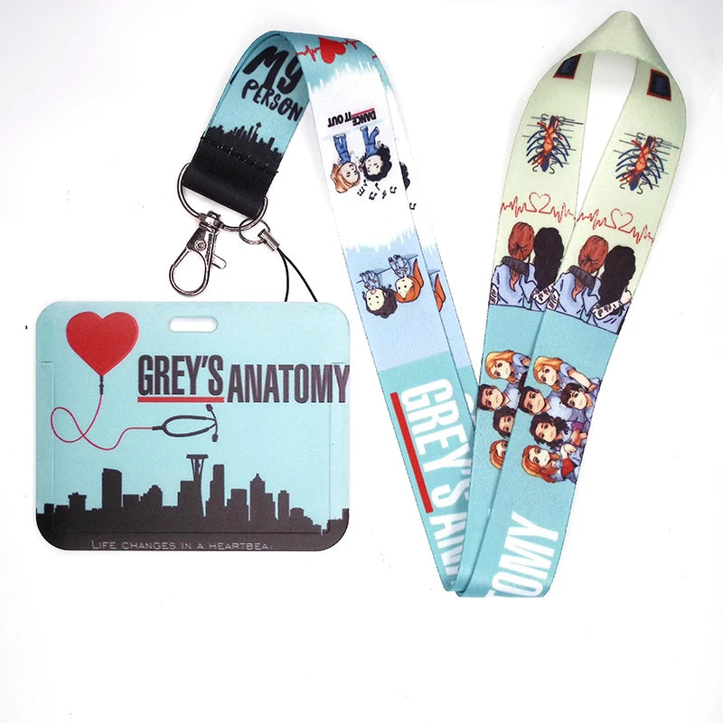 100 Styles Anatomy Credential Holder Keychains Neck Lanyard Pass Card Anime Credit Card Holder Keychain Straps Wholesale