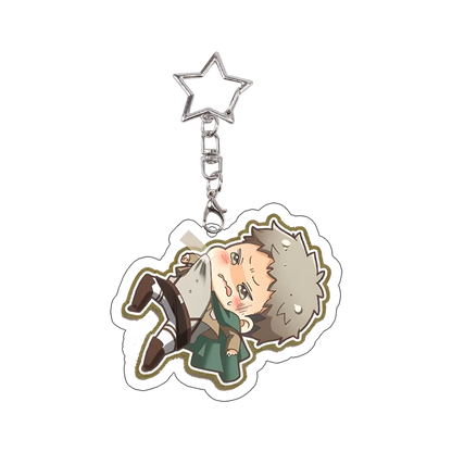 26pcs Attack on Titan Acrylic Keychain Mikasa Annie Levi Chibi Keyring Key Accessories Pendant Collect Reiner Birthday Gift