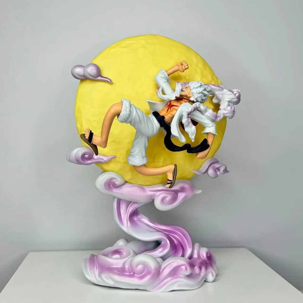 Anime One Piece Gear5 Nika Luffy Figure Moon Cloud Platform Statue PVC Collectible Figurine Model Decoration Toy