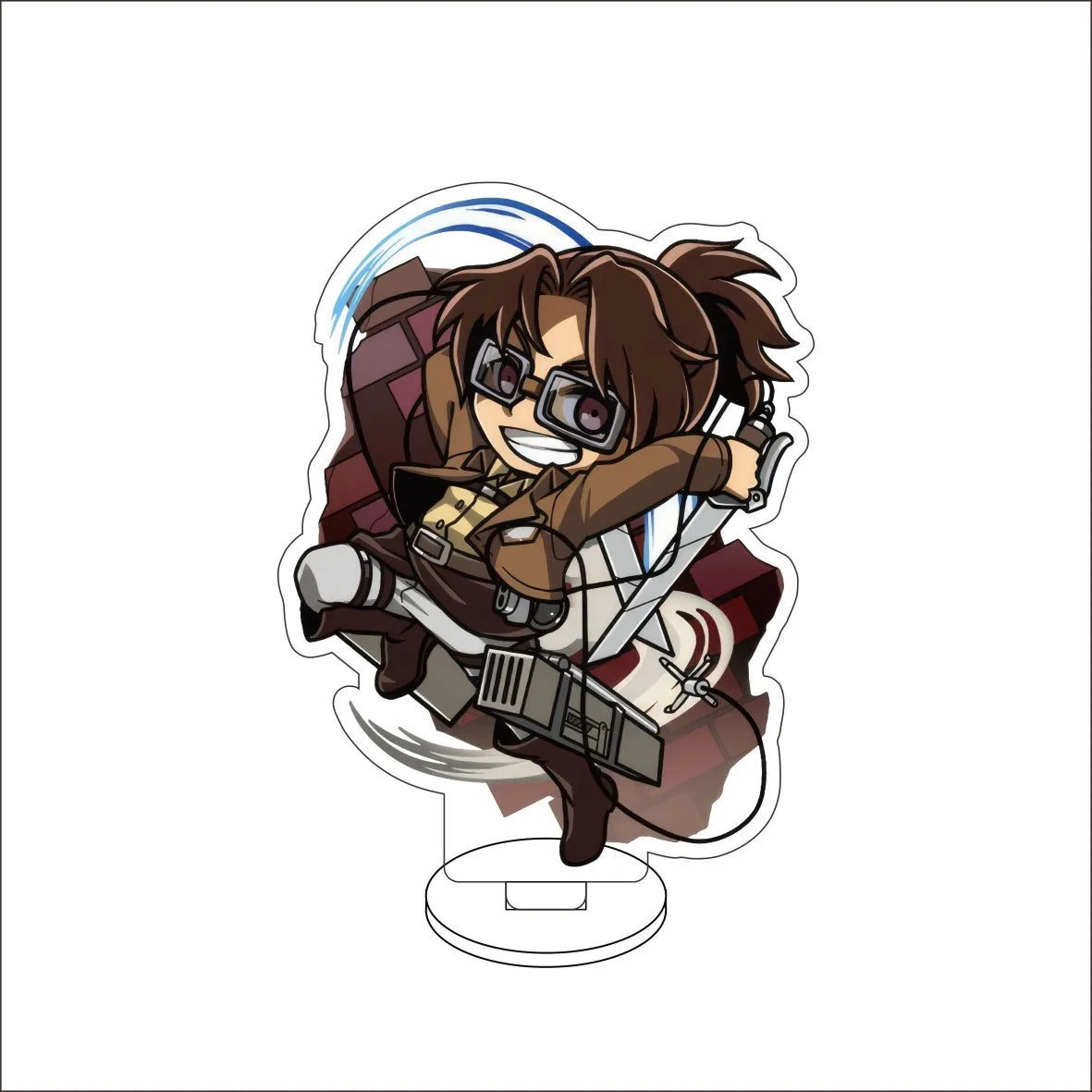 10CM Anime ‌Attack on Titan Cos Eren Jaeger Mikasa Ackerman Levi Ackerman Hanji Zoe Figure Acrylic Stand Cute Ornaments Gifts
