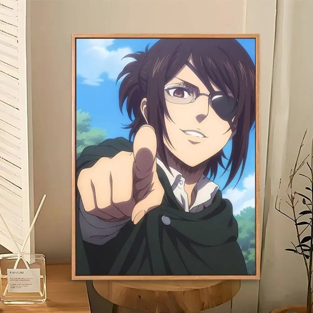 Hange Zoe Attack On Titan Anime   Poster Perfect Space Sticker Self Adhesive for Office Home Theater Wall Art Decor Fancy Gift