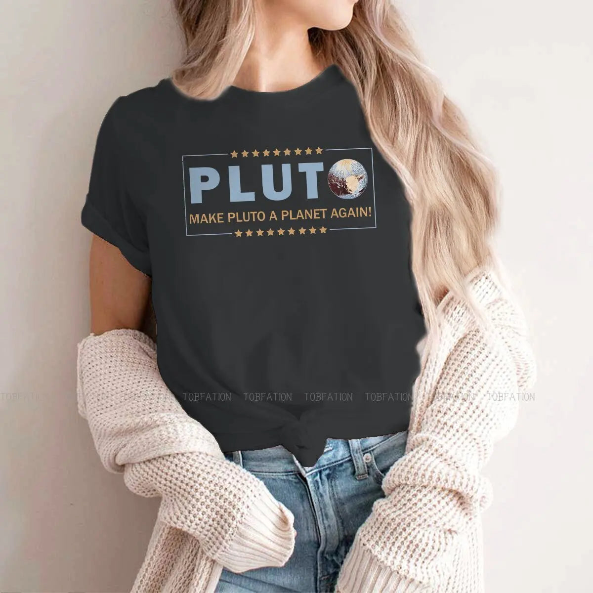 Make A Planet Again Pluto Oversized T-Shirt