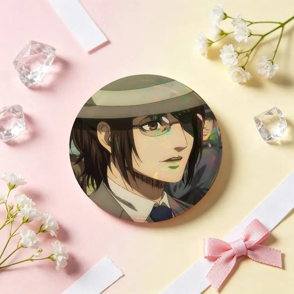 Hange Zoe Attack On Titan Anime Badges Button Round Creative Pin Brooch Badge Bag Decor Accessories Fans Collect Friends Gifts