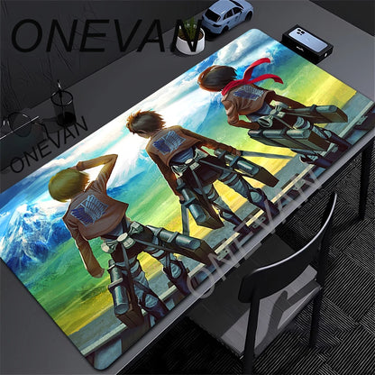 Attack on Titan Anime Large Lock Edge Mouse Pad Computer Mousepad XXL S Gaming Padmouse Gamer Laptop Keyboard Mouse Mats Carpet
