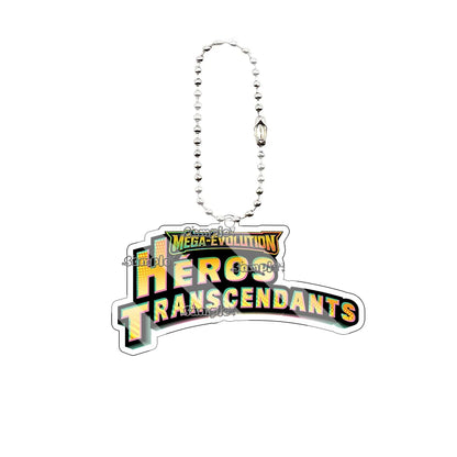 Anime French Version Mega Evolution TCG Logo Pocket Monsters 5cm Acrylic Keychain Creative Small Card Bag Pendant Decoration Toy