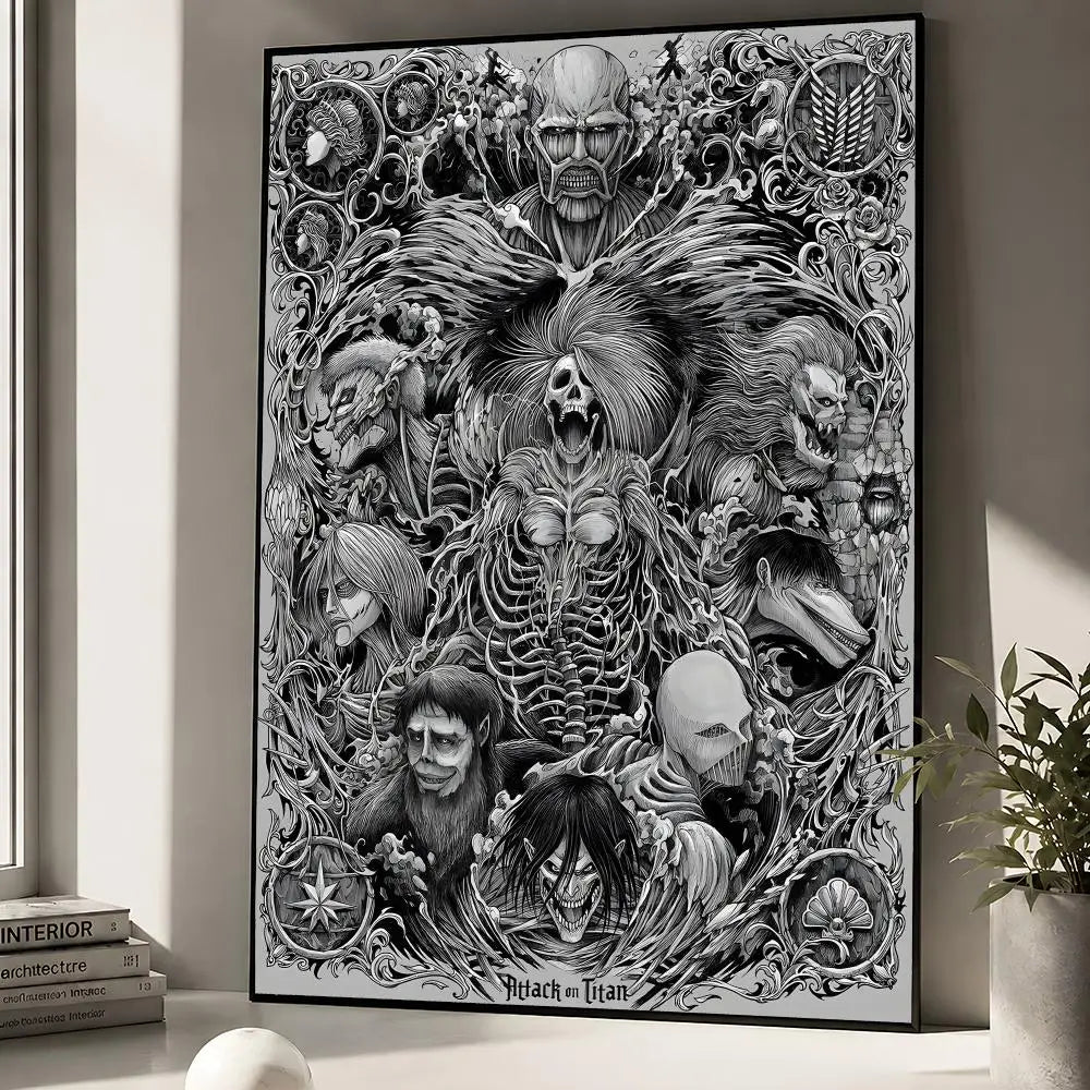 Anime Attack On Titan Eren Yeager Poster Peel And Stick Wall Art PP Waterproof HD Bedroom Living Room Home Decor Gift