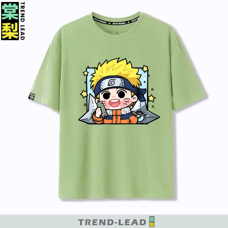 Naruto Q-version Uzumaki Naruto Obito Uchiha Sasuke Cartoon Character Children's Short Sleeved Loose Trendy Parent-child T-shirt