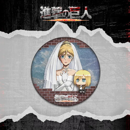Attack on Titan 58 Badge Plain Glossy Film 58 Pin Anime Eren Yeager Ackerman Merchandise Souvenirs Collectibles Action Figures