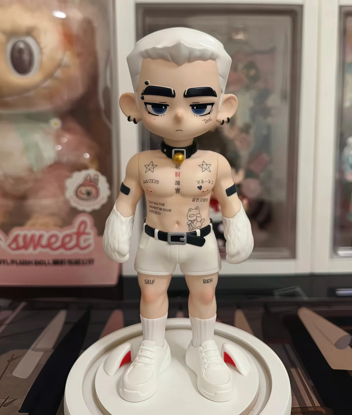 Toos Deer Head Boy Figure Muscle Guy Handsome Boy with Tattoo Warrior Doll Running Park Collection Ornament Accompany Gift