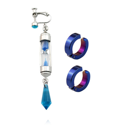 Anime Vanitas Earrings The Case Study of Vanitas No Karte Props Hourglass Earrings Ear Cuff Cosplay Jewelry Ear Studs Gifts