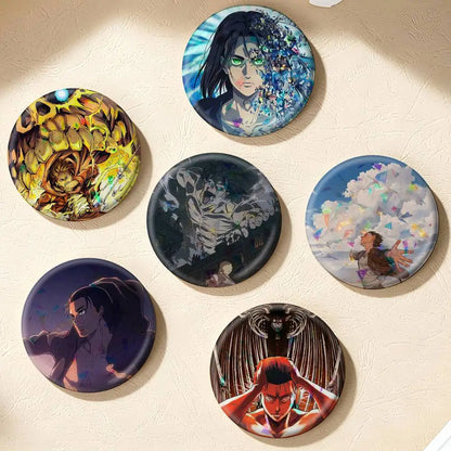 Attack on Titan Eren Yeager Anime   75mm 44mm 25mm Brooch Backpack Hat Pins Accessories Toys Badge