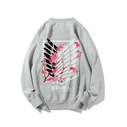 Anime Attack on Titan Sweatshirt Casual Streetwear Men Women Round-neck Pullover Hoodie Sweater Long Sleeves Top Autumn Trendy