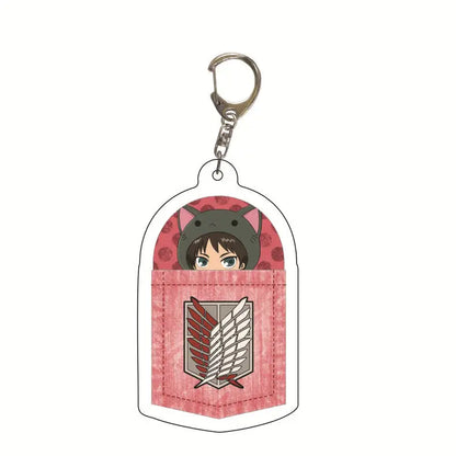 Attack On Titan Keychain Acrylic Keychain Custom Logo Print Backpack Creative Pendant Wholesale Stock Available
