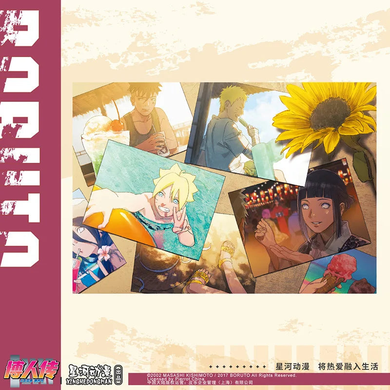 Brdwn Boruto NARUTO NEXT GENERATIONS Four Seasons of The Year China Official Authorization Cosplay Paper Postcard
