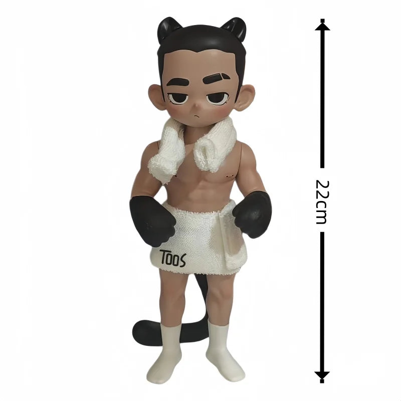Toos Deer Head Boy Figure Muscle Guy Handsome Boy with Tattoo Warrior Doll Running Park Collection Ornament Accompany Gift