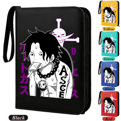 400pcs Anime ONE PIECE Zipper Card Album Book Collection Card Storage Folder Hold Zoro Luffy Game Cards Binder Holder Protector