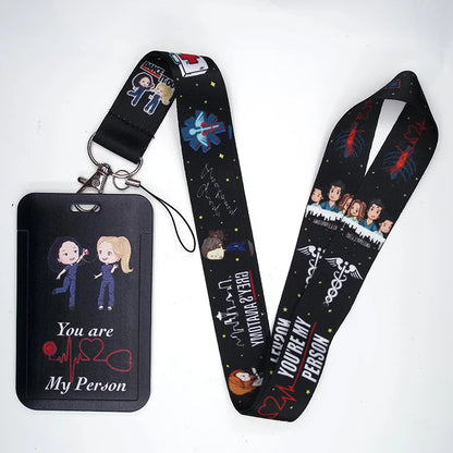 100 Styles Anatomy Credential Holder Keychains Neck Lanyard Pass Card Anime Credit Card Holder Keychain Straps Wholesale