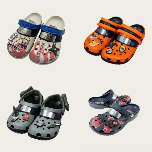 Anime Naruto Akatsuki Cartoon New Uchiha Itachi EVA Waterproof Slippers Beach Shoes Sandals Casual Breathable Ankle-Wrap Shoes