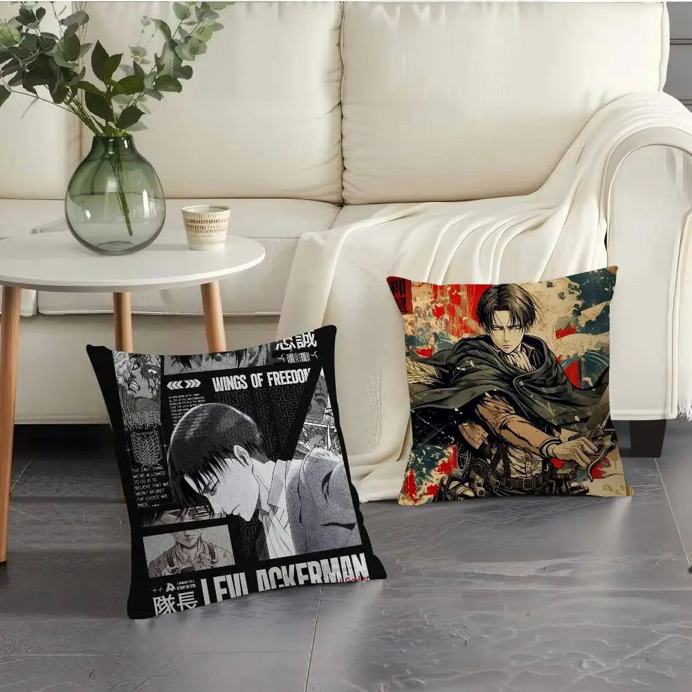 Anime Attack on Titan Levi Ackerman   Cushion Cover Car Throw Pillow Case For Sofa Car Christmas Gift