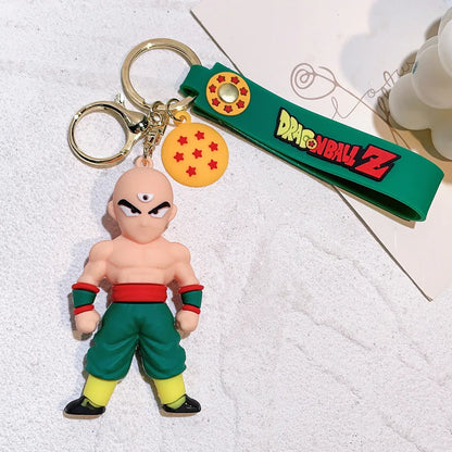 Anime Dragon Ball Keychain Fashion Jewelry Son Goku Vegeta Piccolo Action Figures 8CM PVC Key Ring for Men Women Bag Pendant