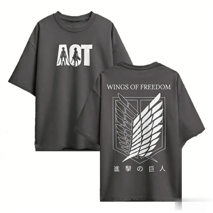 Attack on Titan Anime T Shirt Men Women Graphic Tee 2026 Summer Oversized Short Sleeve Casual Tops Cotton Streetwear Y2k Clothes