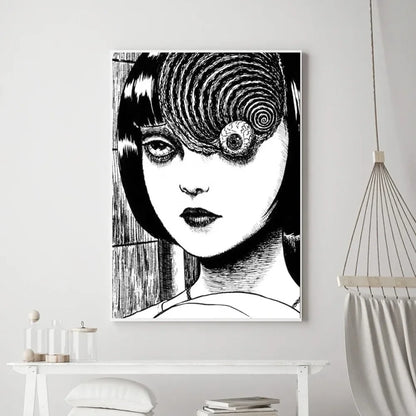 Junji Ito Horror Canvas Poster