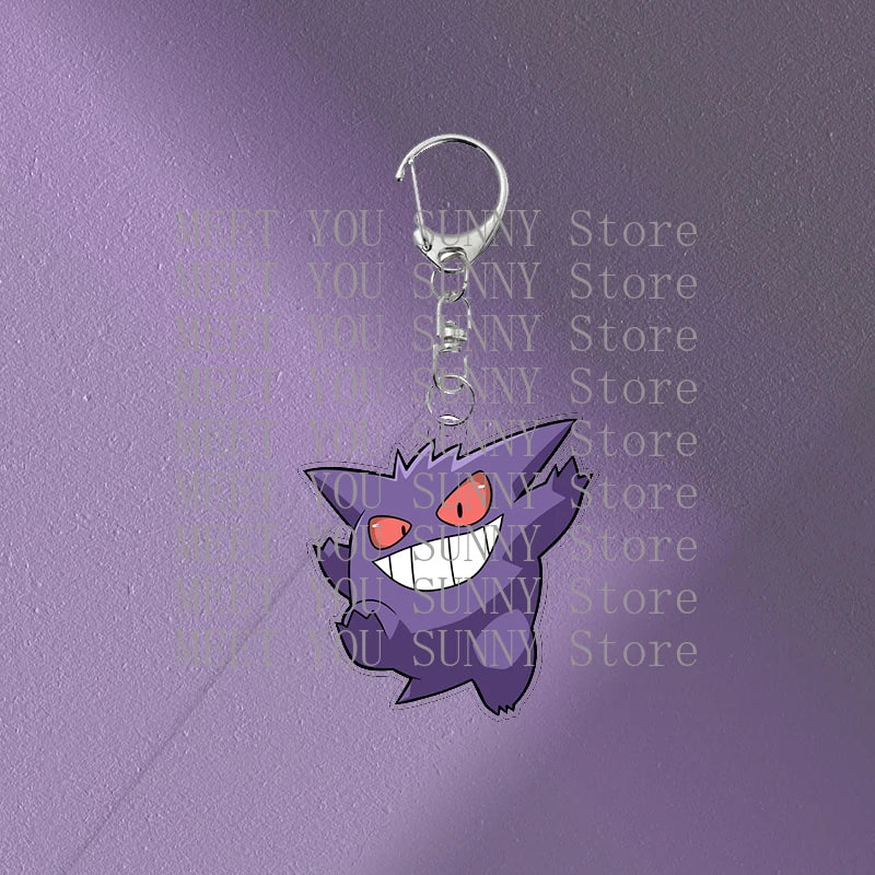 Anime Gengar Acrylic Keychain Pocket Monster Cartoon Kawaii Figure Creative Backpack Charm Pendant Toy Students Accessories Gift