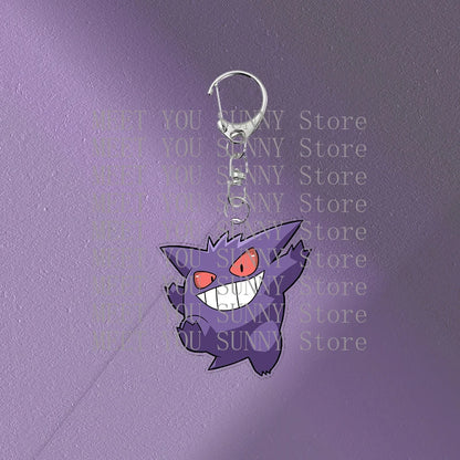 Anime Gengar Acrylic Keychain Pocket Monster Cartoon Kawaii Figure Creative Backpack Charm Pendant Toy Students Accessories Gift