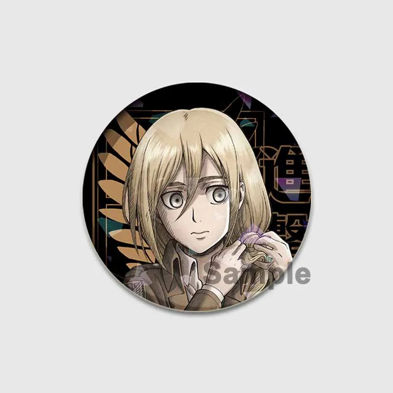 Attack on Titan Anime Brooches Erwin Eren Levi Lapel Pins Cartoon Cosplay Badge Gifts Accessories Backpack Clothes Decor Jewelry