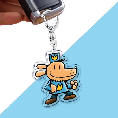 Dog Man Cat Keychain