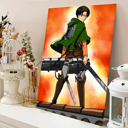 AZNM Attack on Titan Anime Canvas Wall Art, Levi Ackerman Print, Shingeki no Kyojin Home Decor Poster