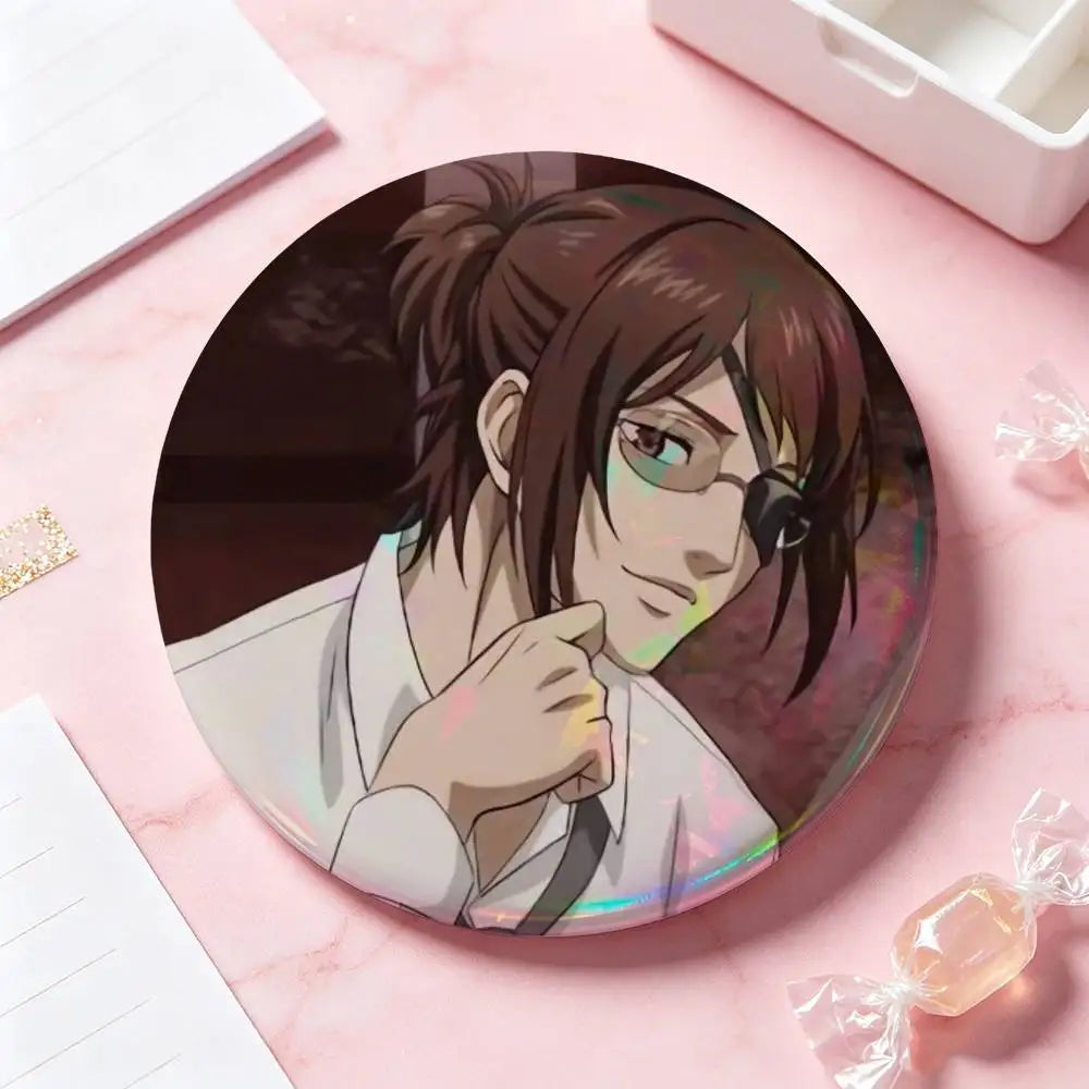 Hange Zoe Attack On Titan Anime Badges Button Round Creative Pin Brooch Badge Bag Decor Accessories Fans Collect Friends Gifts