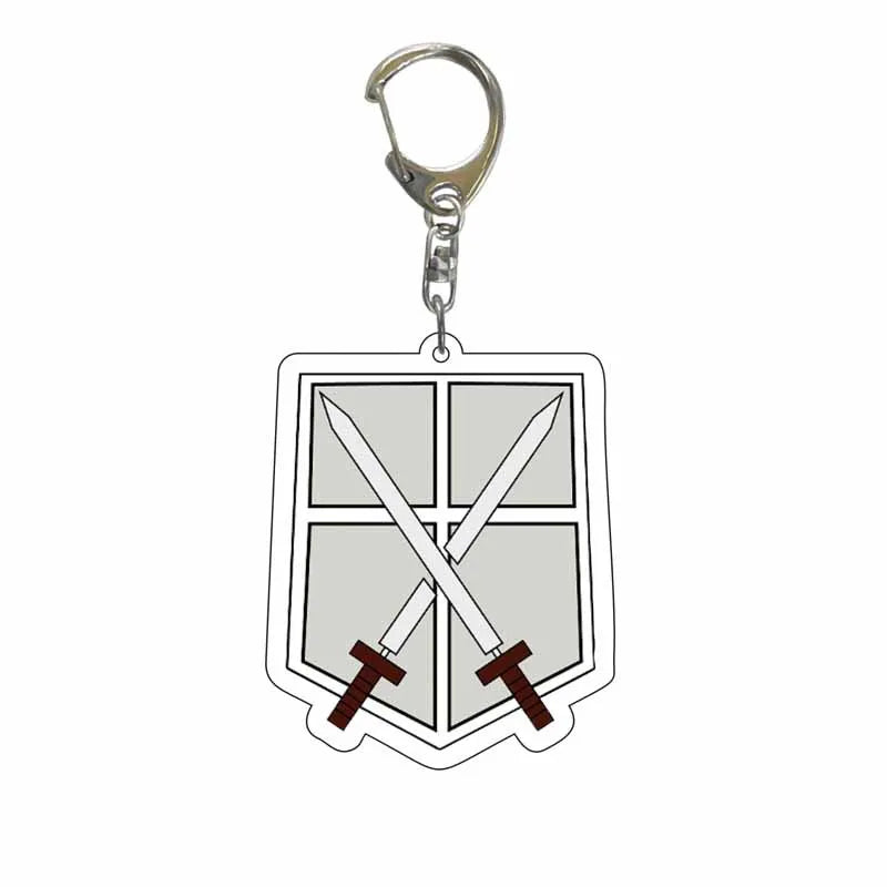 Attack On Titan Anime Peripheral Acrylic Figure Display Keychain Pendant Eren Mikasa Levi Creative Decorative Gift Accessories