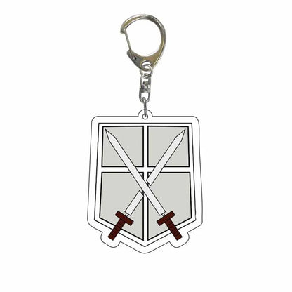 Attack On Titan Anime Peripheral Acrylic Figure Display Keychain Pendant Eren Mikasa Levi Creative Decorative Gift Accessories
