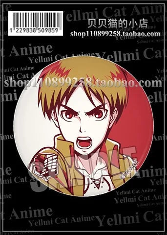 Attack on Titan Badge Levi Ackerman Mikasa Ackerman Erwin Smith Hange Zoe Ymir Goddess Pin Brooch Accessory Keychain Anime