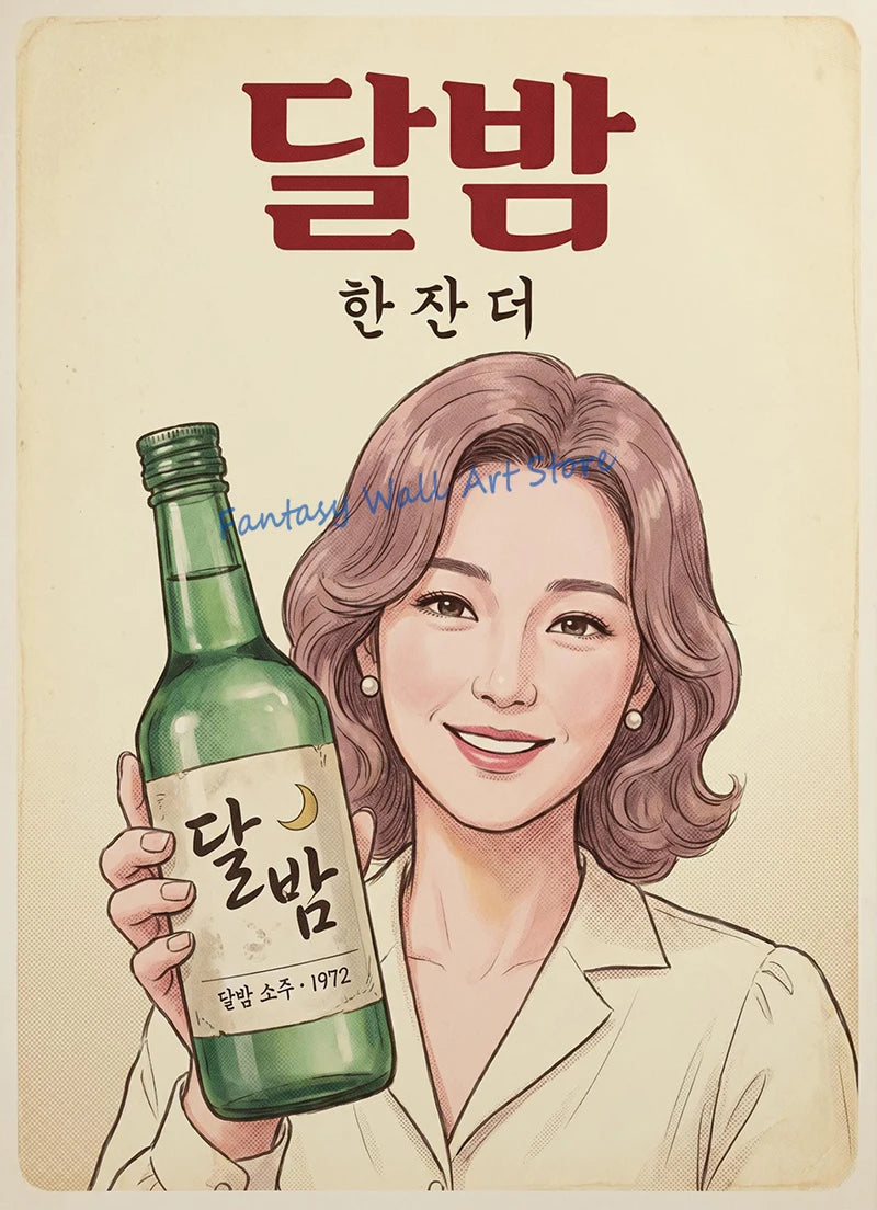 Korean Soju Shelf Poster