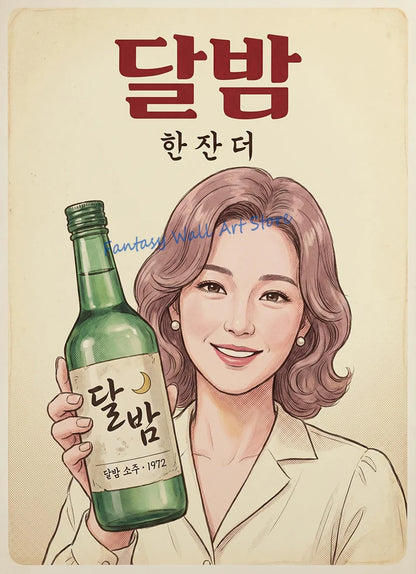 Korean Soju Shelf Poster