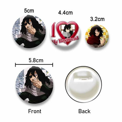 Game Anime Shota Aizawa Cosplay Badge Pin SPTE Plastic Snap-in Brooch